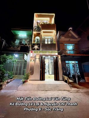 Nhà 1 Trệt 2 Lầu + Sân Thượng Mặt Tiền Lai Văn Tửng Phường 6 Sóc Trăng