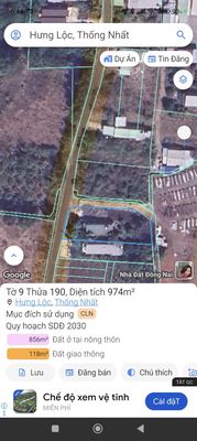 Bán nhà vườn, thổ cư 856 mét vuông 100% thổ cư xã Dầu Giây