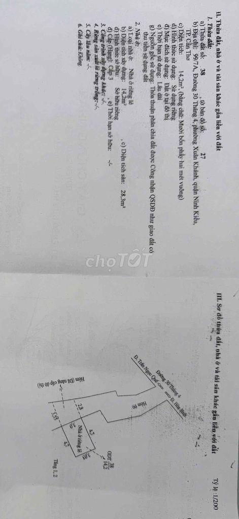 BAN NHA HEM 99 XUAN KHANH