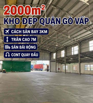 2000m2. quận Gò Vấp. Lưu kho. chuyển phát