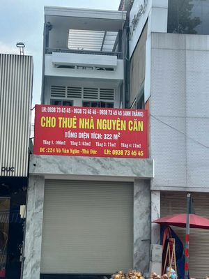 Cho Thuê Mặt Tiền 224 Võ Văn Ngân Thủ Đức 8 Phòng, 4WC, 322m2 Nền