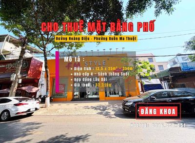 CHO THUÊ NHÀ MẶT TIỀN ĐƯỜNG HOÀNG DIỆU