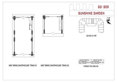 Chính chủ cho thuê căn shophouse G2 - 09 dự án Sunshine Garden