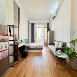 Cho Thuê Studio 35m2 Balcon Giặt Riêng Full NT Ngay Tân Định Quận 1