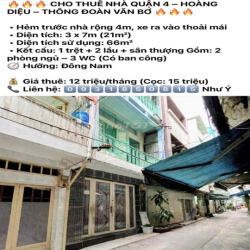 NHÀ NGUYÊN CĂN Q4 CẦN CHO THUÊ
