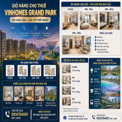 🔥 GIỎ HÀNG CHO THUÊ CĂN HỘ VINHOMES GRAND PARK – GIÁ TỐT MỖI NGÀY 🔥