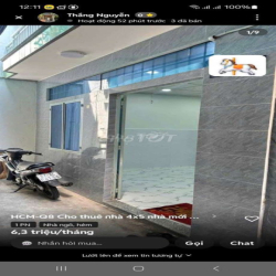 Cho thuê nhà đường Âu Dương Lân P3.Q8 DT.4×5 } 1 Lầu 1 Phòng 1 toilet