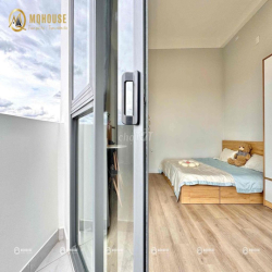 Cho thuê căn hộ ban công, studio, full NT mới, máy giặt riêng gần Aeon