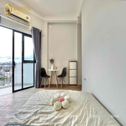 Cho thuê căn hộ ban công, studio, full NT mới, máy giặt riêng gần Aeon