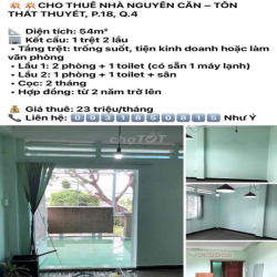 cần cho thuê nhà Quận 4