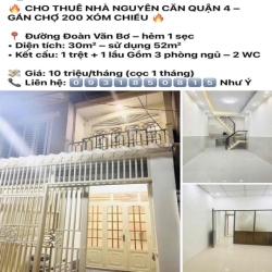 cần cho thuê nhà Quận 4