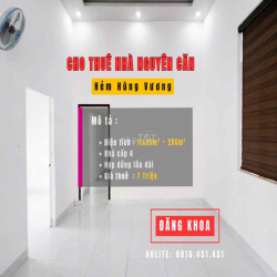 CHO THUÊ NHÀ 11 MÉT NGANG HẺM AMAKHÊ