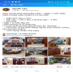 cho thuê nhà mới sạch sẽ Gò Vấp 