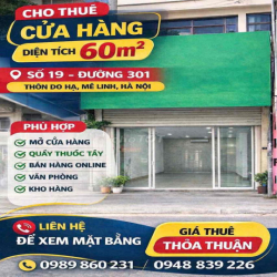 Phòng 60m2 mặt đường 301 Mê Linh