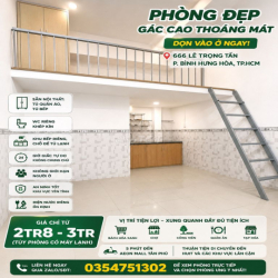🔥 PHÒNG TRỌ ĐẸP – GÁC CAO THOÁNG – DỌN VÀO Ở NGAY 🔥 📍