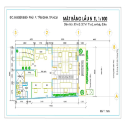 VĂN PHÒNG 63m² , Quận 1, ĐỦ NỘI THẤT.