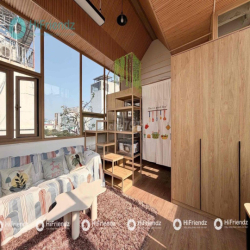 DUPLEX TÁCH BẾP BANCOL PHONG CÁCH VINTAGE TONE GỖ FULL NỘI THẤT