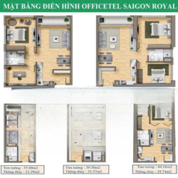 Cho thuê văn phòng Quận 4, khu Saigon Royal: 43m2, 57m2, 75m2
