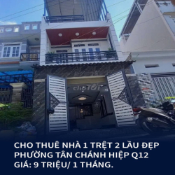 CHO THUÊ NHÀ 3 LẦU MỚII ĐẸP PHƯỜNG TÂN CHÁNH HIỆP QUẬN 12