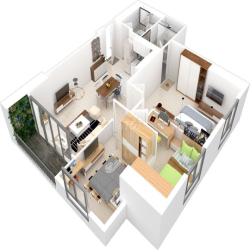 Căn hộ 3 PN tầng trung đẹp tại Dự án Samsora Premier 105
